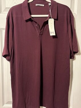 NWT Vince Men's Polo in Burgundy Wine. XL